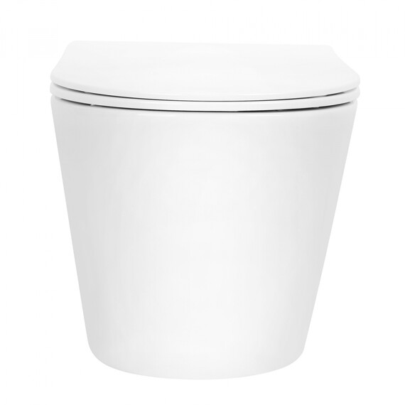 Унитаз подвесной безободковый Abber Bequem AC1102T с тонкой крышкой микролифт (Система смыва торнадо), Цвет производителя: белый фото 17