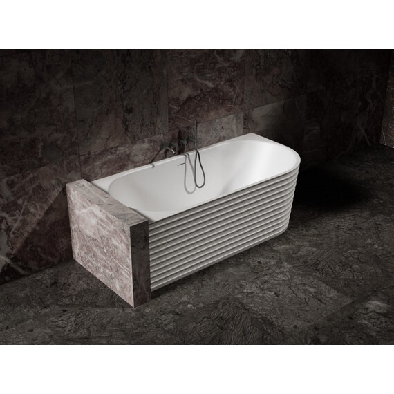 Ванна каменная Abber Stein 170x80 см AS9651 L, белый матовый фото 9