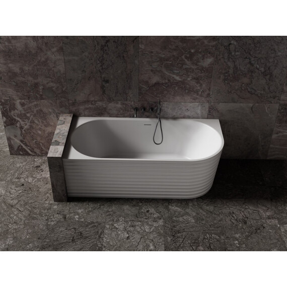 Ванна каменная Abber Stein 170x80 см AS9651 L, белый матовый фото 10