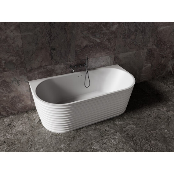 Ванна каменная Abber Stein 170x80 см AS9652, белый матовый фото 10