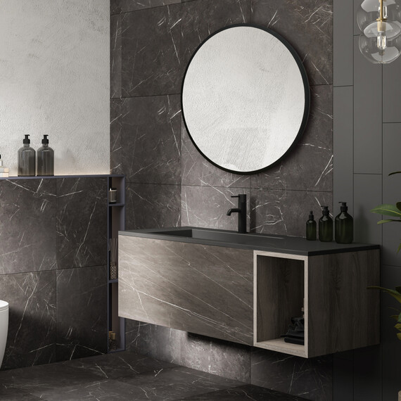 Зеркало Abber Mond 77 см AG6201B, чёрный фото 2