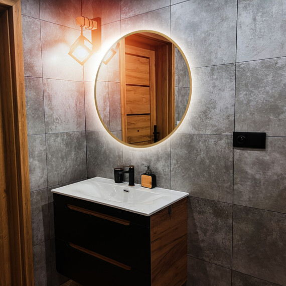 Зеркало Abber Mond 77 см AG6204SCG-0.77, золото фото 2