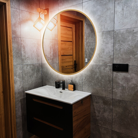 Зеркало Abber Mond 100 см AG6204SCGL-1.0, золото фото 2