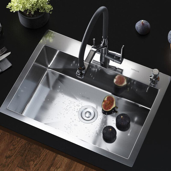 Кухонная мойка Gerhans K36045 1 мм, нержавеющая сталь, Цвет производителя: нержавеющая сталь фото 