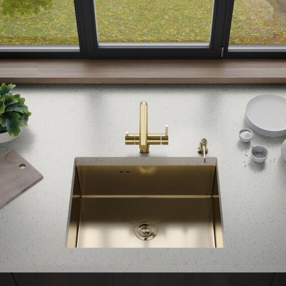 Кухонная мойка Gerhans K36050G 1 мм, золото, Цвет производителя: золото фото 3