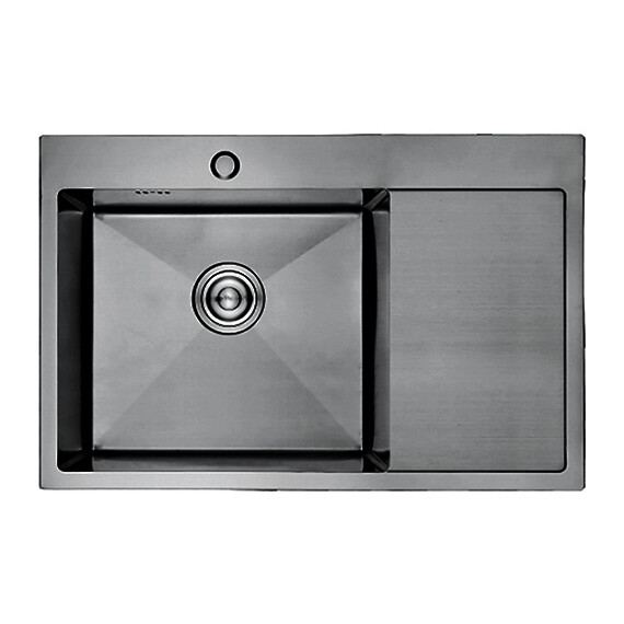 Кухонная мойка Gerhans K37851B-L 1 мм, PVD графит L, Цвет производителя: графит фото 