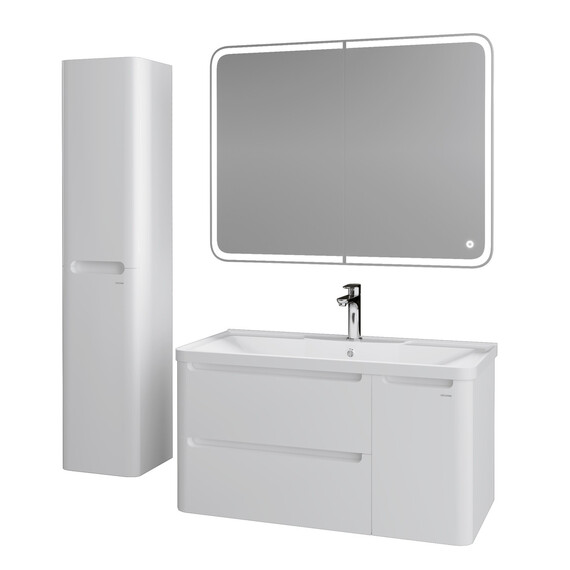 Тумба подвесная с раковиной Grossman Адель 100 см 1010001, белый глянец фото 6