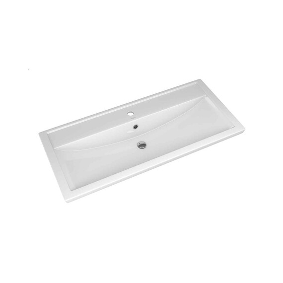 Тумба напольная с раковиной Grossman Флай 100 см 101001, дуб сонома/белая фото 2