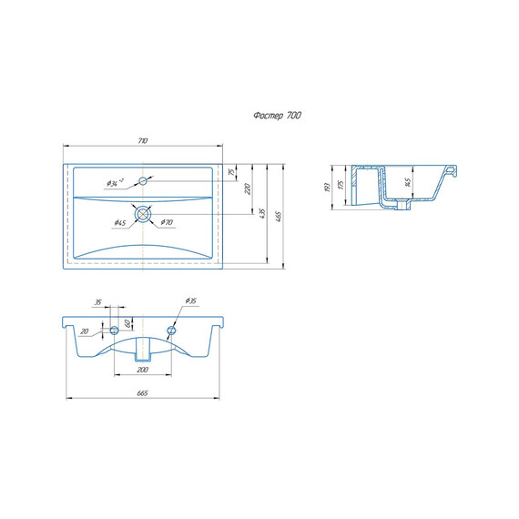 Тумба напольная с раковиной Grossman Флай 70 см 107002, дуб сонома/серая фото 5