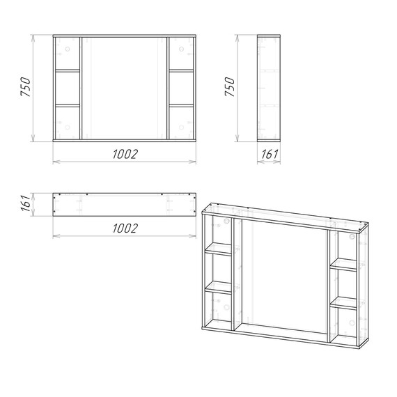 Зеркало Grossman Флай 100 см 201001, дуб сонома фото 4