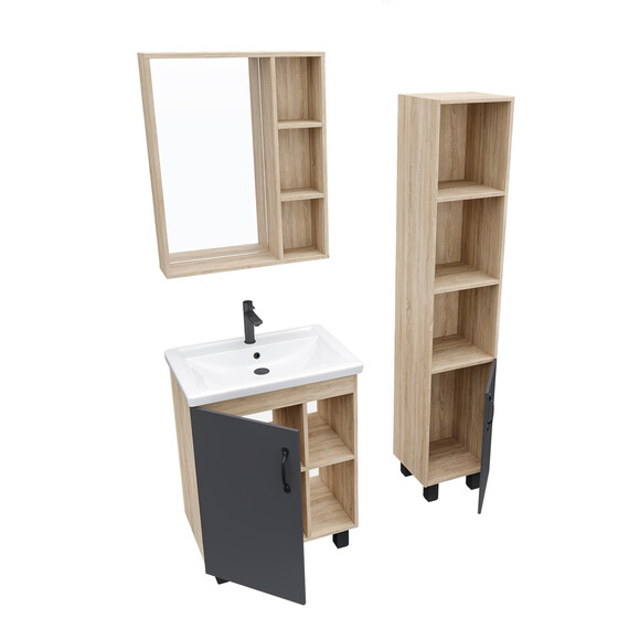 Зеркало Grossman Флай 60 см 206001, дуб сонома фото 2