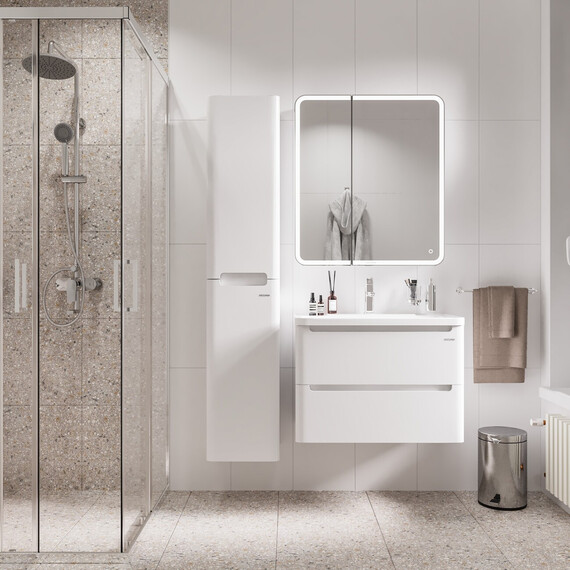 Пенал подвесной Grossman Адель 32 см 303201, белый глянцевый фото 2