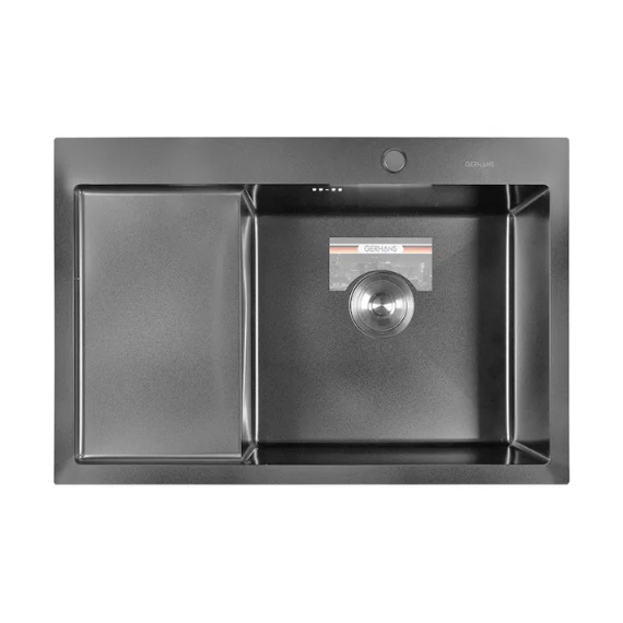Кухонная мойка Gerhans K37851B-R 1 мм, PVD графит R, Цвет производителя: графит фото 