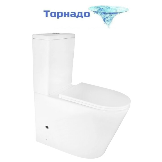 Унитаз-компакт безободковый Azario Margo AZ-2125-UQ1 с крышкой микролифт (система смыва Торнадо) фото 