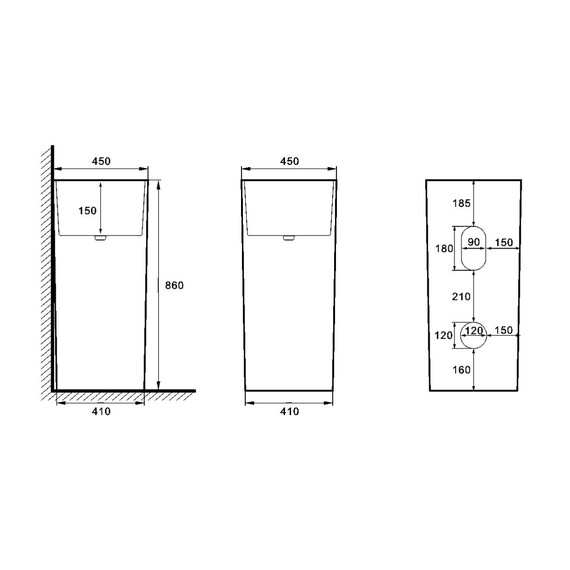 Раковина напольная SantiLine 45 см SL-4025 фото 4