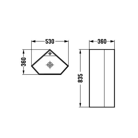 Раковина напольная угловая SantiLine 53 см SL-4026 фото 2