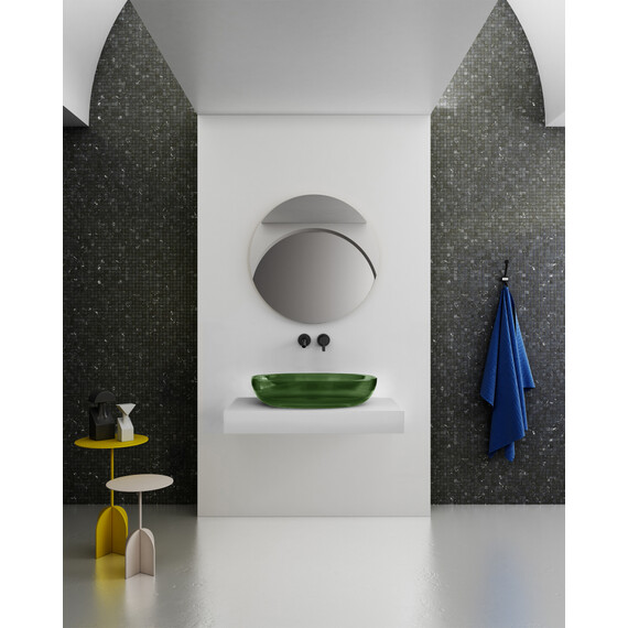 Раковина-чаша прозрачная Abber Kristall 60 см AT2801Emerald, зеленый фото 4