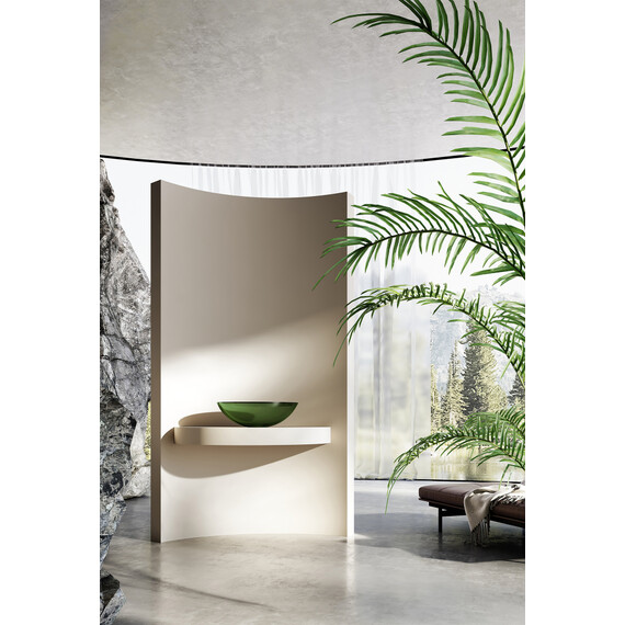 Раковина-чаша прозрачная Abber Kristall 50 см AT2802Emerald, зелёный фото 3