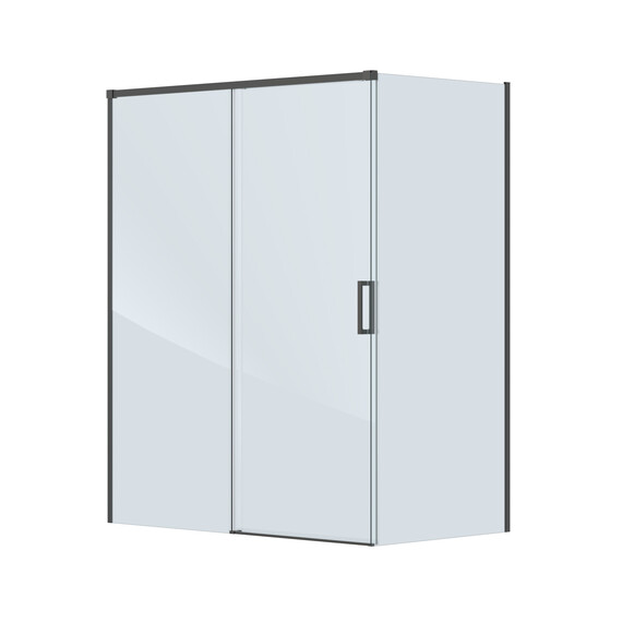 Душевое ограждение Cezares 160x90 см PLANE-AH-1-160/90-C-GM, оружейная сталь/прозрачное фото 4