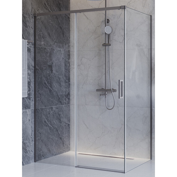 Душевое ограждение Cezares 140x80 см PLANE-AH-1-140/80-C-IN, сатин/прозрачное фото 3