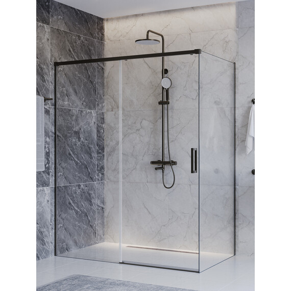 Душевое ограждение Cezares 150x100 см PLANE-AH-1-150/100-C-GM, оружейная сталь/прозрачное фото 3