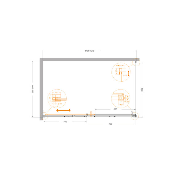 Душевое ограждение Cezares 150x90 см PLANE-AH-1-150/90-C-BORO, брашированное золото/прозрачное фото 5