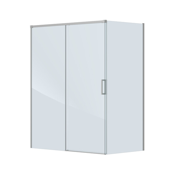 Душевое ограждение Cezares 150x100 см PLANE-AH-1-150/100-C-IN, сатин/прозрачное фото 4
