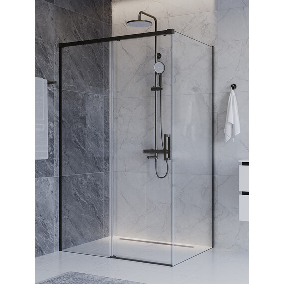 Душевое ограждение Cezares 120x90 см PLANE-AH-1-120/90-C-GM, оружейная сталь/прозрачное фото 3