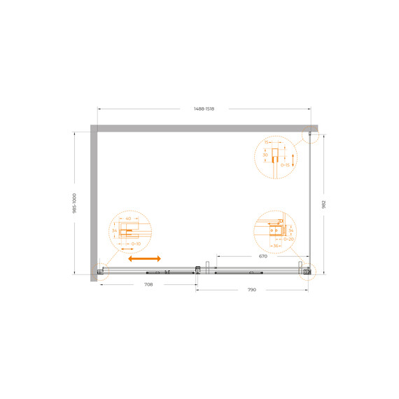 Душевое ограждение Cezares 150x100 см PLANE-AH-1-150/100-C-GM, оружейная сталь/прозрачное фото 5