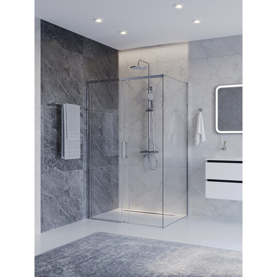 Душевое ограждение Cezares 120x80 см PLANE-AH-1-120/80-C-CR, хром/прозрачное фото 2