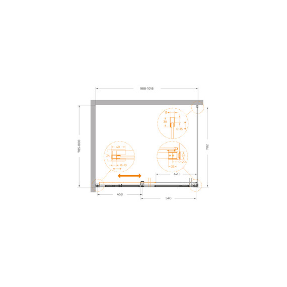 Душевое ограждение Cezares 100x80 см PLANE-AH-1-100/80-C-CR, хром/прозрачное фото 5
