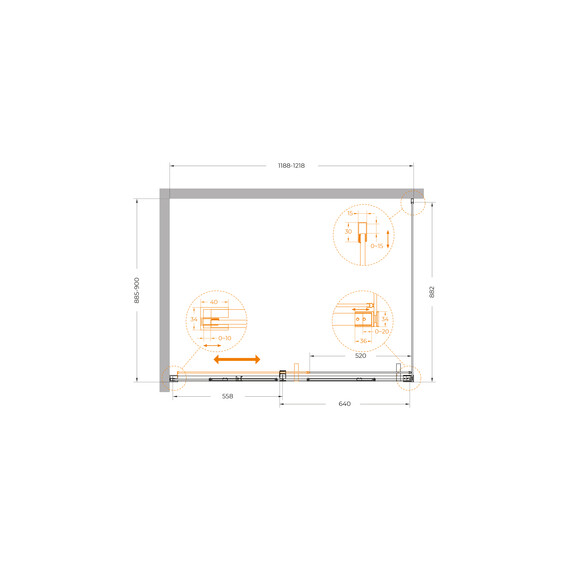 Душевое ограждение Cezares 120x90 см PLANE-AH-1-120/90-C-BORO, брашированное золото/прозрачное фото 5