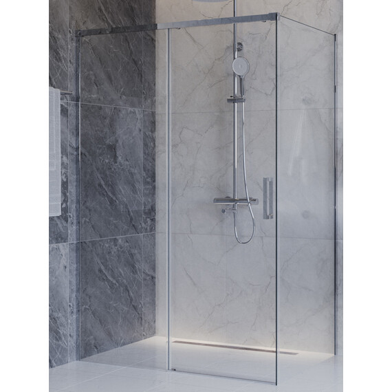 Душевое ограждение Cezares 140x90 см PLANE-AH-1-140/90-C-CR, хром/прозрачное фото 3