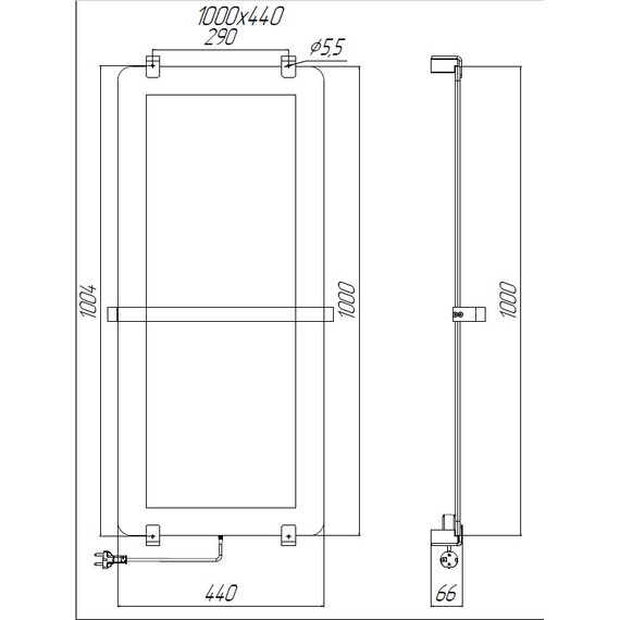 Полотенцесушитель электрический Allen Brau Infinity П1 290x1000 мм (с рейлингом 2.0) 325651, медь фото 3