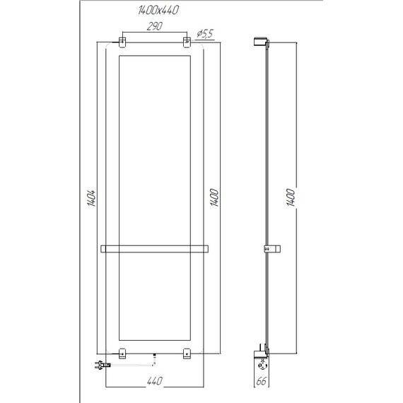 Полотенцесушитель электрический Allen Brau Infinity П1 290x1400 мм (с рейлингом 2.0) 325646, серебро фото 3