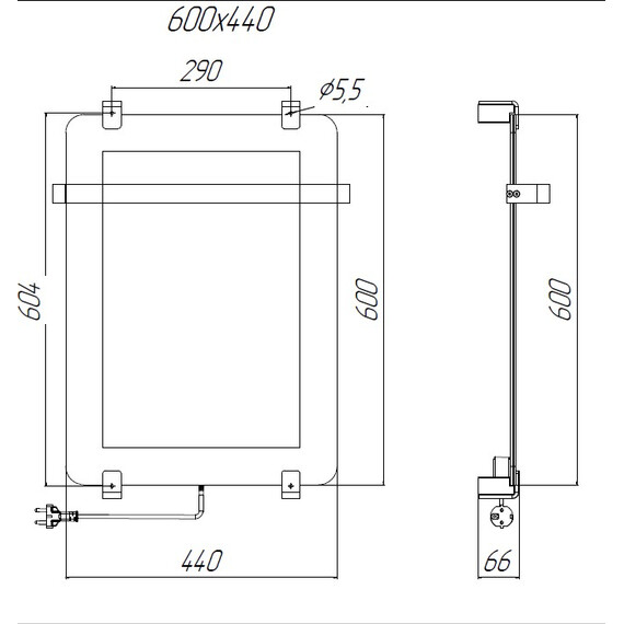 Полотенцесушитель электрический Allen Brau Infinity П2 290x600 мм (с рейлингом 2.0) 325635, чёрный фото 3