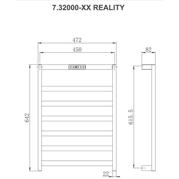 Полотенцесушитель электрический Allen Brau Reality П7 450x642 мм 7.32000-GM, оружейная сталь фото 2