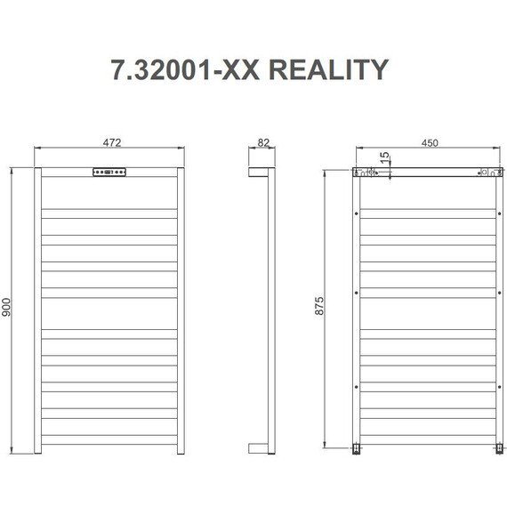 Полотенцесушитель электрический Allen Brau Reality П10 450x900 мм 7.32001-31, чёрный фото 2