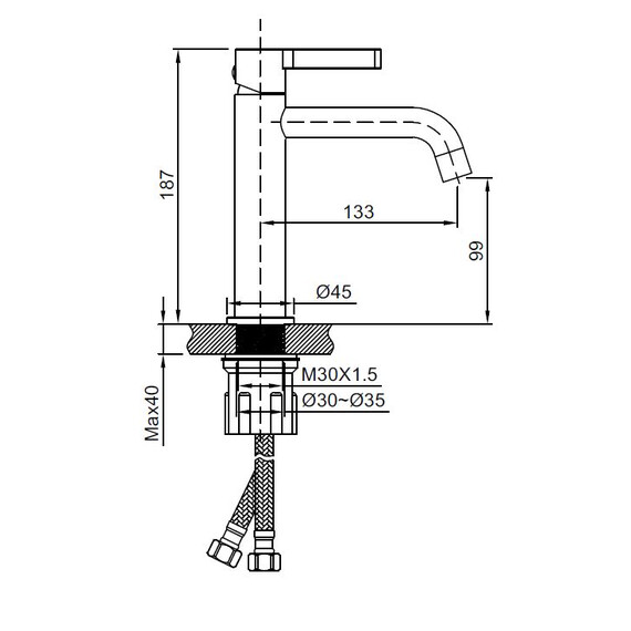 Смеситель для раковины Vincea Villa VBF-1VL1MB, чёрный фото 3