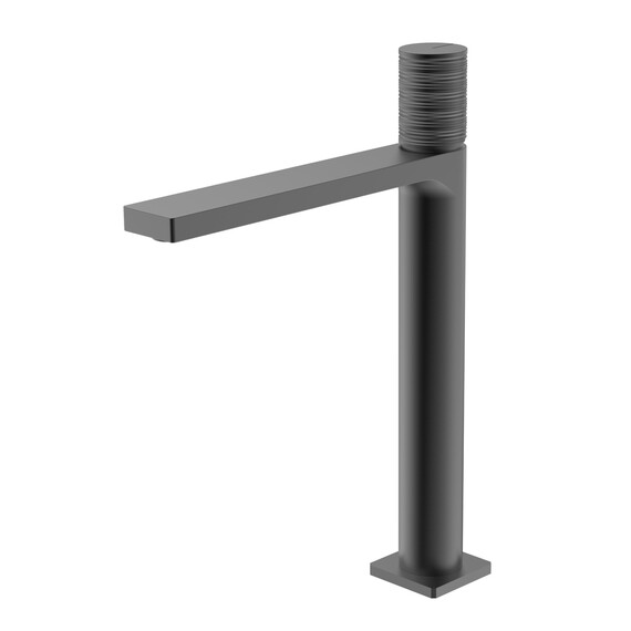 Смеситель для раковины высокий Vincea Domus VBF-5DM02GM, вороненая сталь фото 