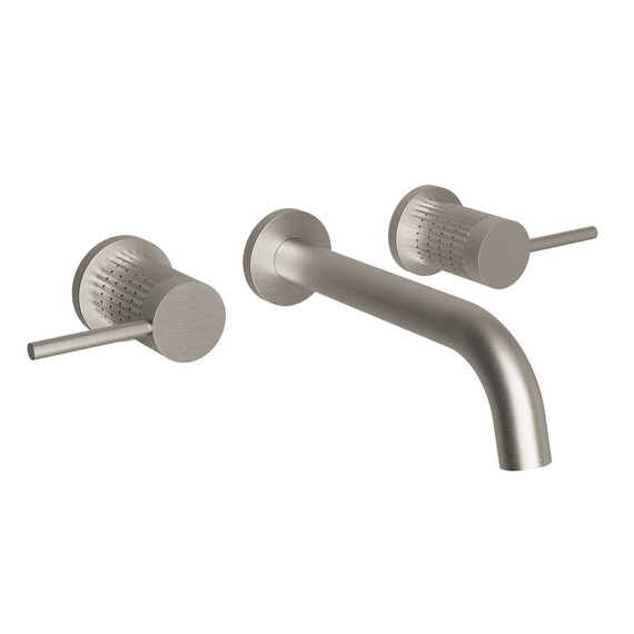 Смеситель для раковины настенный Vincea Groove VBFW-4G1BN (со скрытой частью) брашированный никель фото 