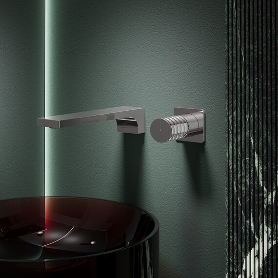 Смеситель для раковины настенный Vincea Domus VBFW-5DM01CH (со скрытой частью) фото 2