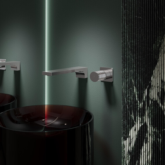 Смеситель для раковины настенный Vincea Domus VBFW-5DM01CH (со скрытой частью) фото 3