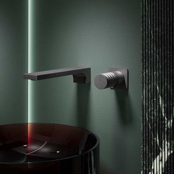 Смеситель для раковины настенный Vincea Domus VBFW-5DM01GM (со скрытой частью) вороненая сталь фото 2