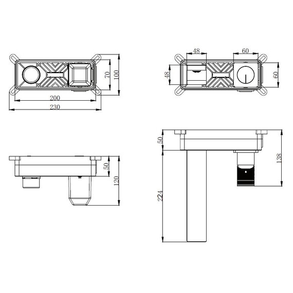 Смеситель для раковины настенный Vincea Domus VBFW-5DM01GM (со скрытой частью) вороненая сталь фото 4