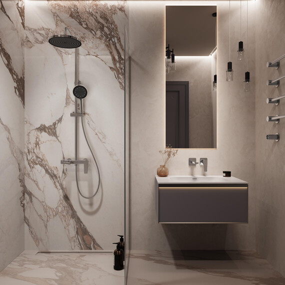 Смеситель для раковины настенный Vincea Puro VBFW-5P01CH (со скрытой частью) фото 3