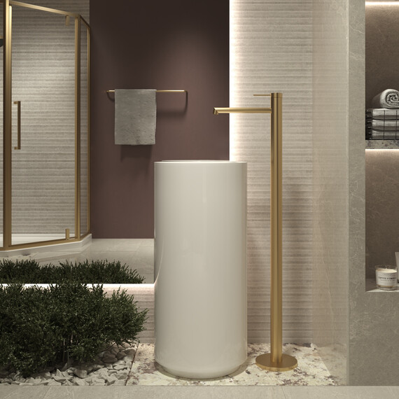 Смеситель для ванны Vincea Rim VFBF-2R1BG (со скрытой частью) брашированное золото фото 3