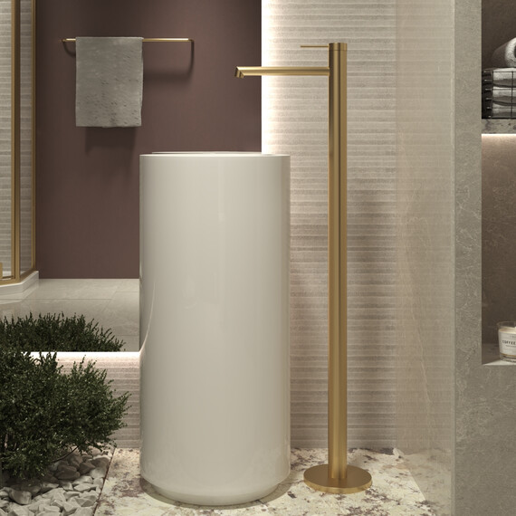 Смеситель для ванны Vincea Rim VFBF-2R1BG (со скрытой частью) брашированное золото фото 4