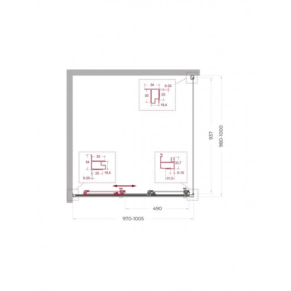 Душевое ограждение BelBagno 100x100 см UNO-195-AF-31-100-C-NERO, чёрный матовый/прозрачное фото 2