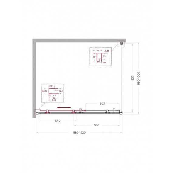 Душевое ограждение BelBagno 120x100 см UNO-195-AH-1-120/100-C-NERO, чёрный матовый/прозрачное фото 2